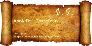Vankó István névjegykártya